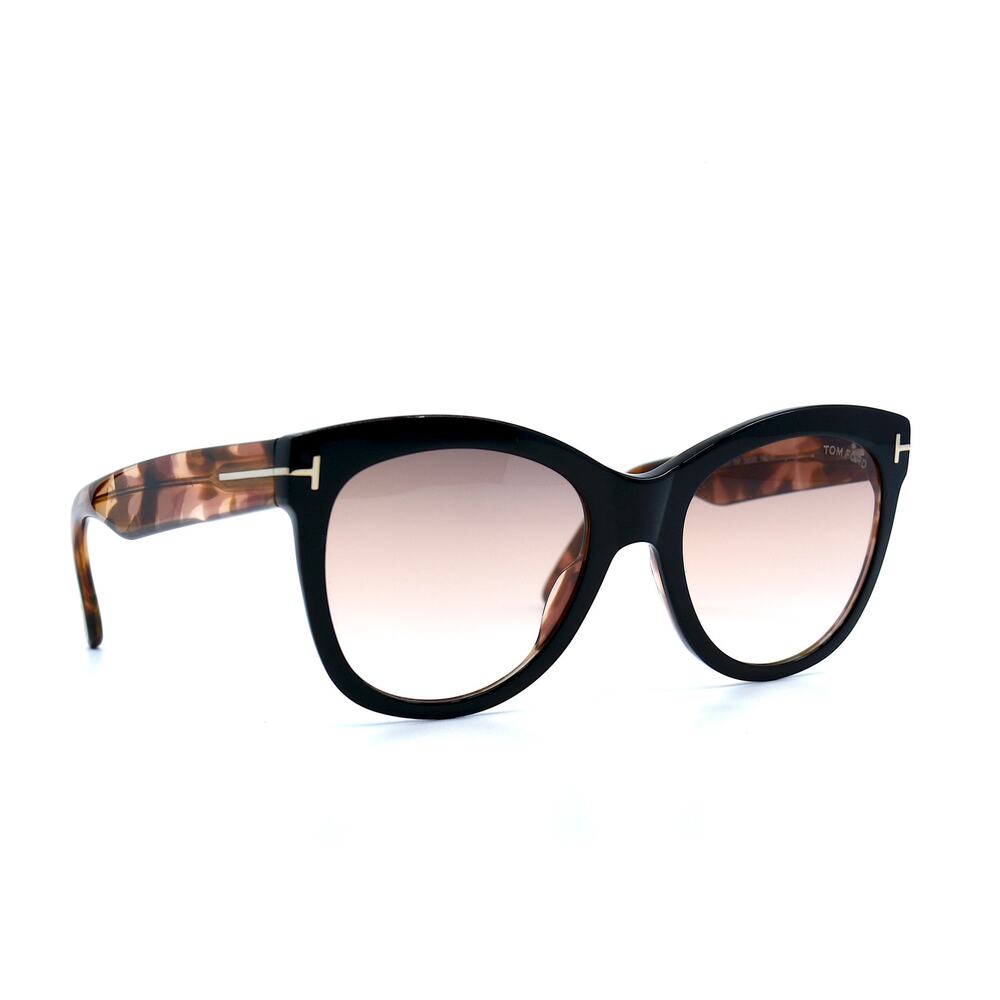 NEW TOM FORD TF870/S CARA BLACK/HAVANA PINK GRADIENT AUTHENTIC SUNGLASSES - Picture 3 of 12
